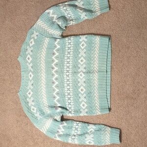 L.L. Bean vintage light blue fair isle knit pullover ski sweater 💋
